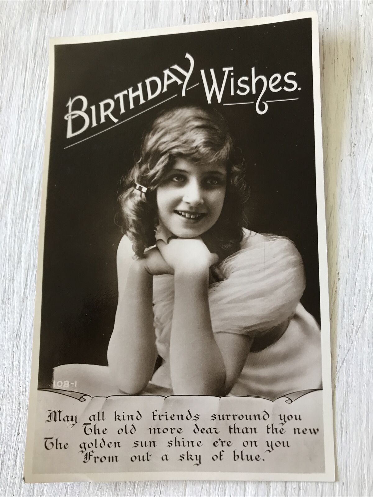 Vintage Birthday Greetings Postcard Woman Smiling Nice Poem About Friends 1930