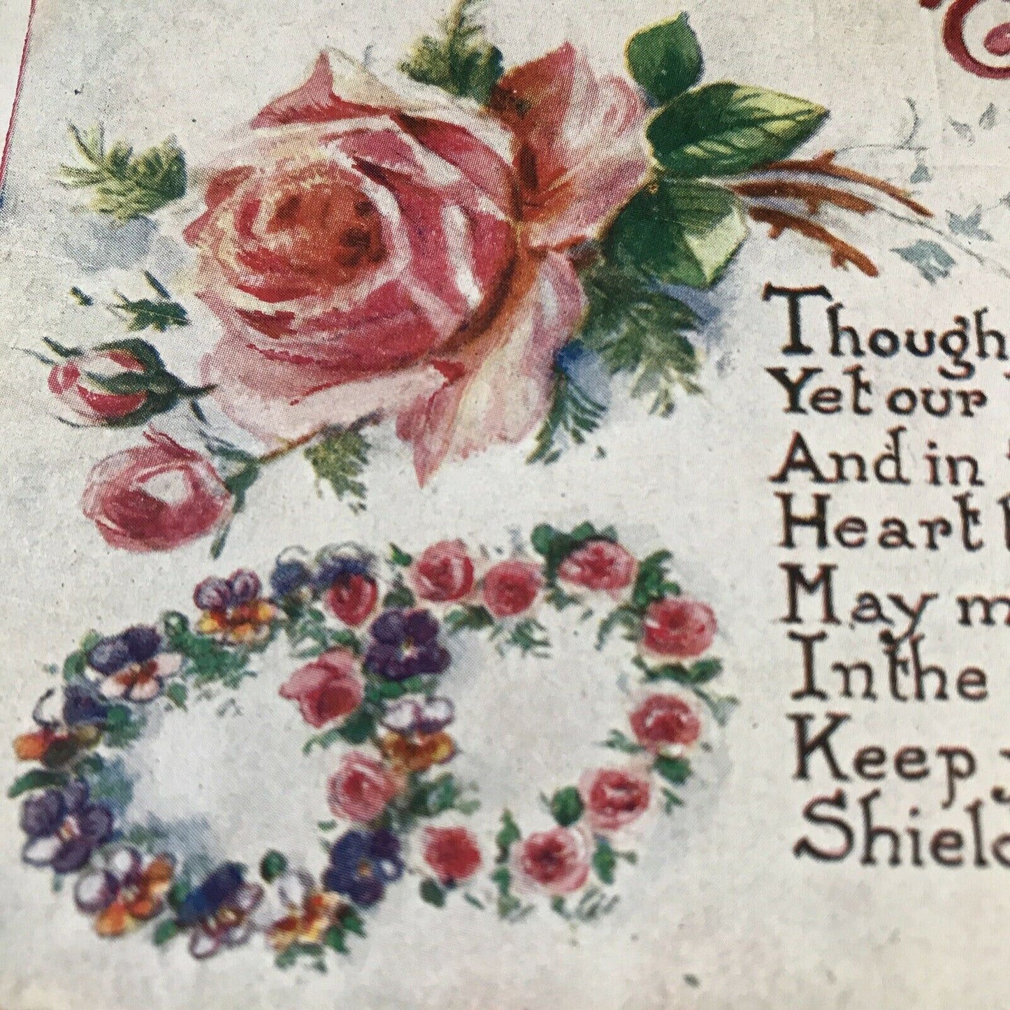 Vintage Birthday Greetings Postcard Card For Daughter Poem Thoughts From Afar