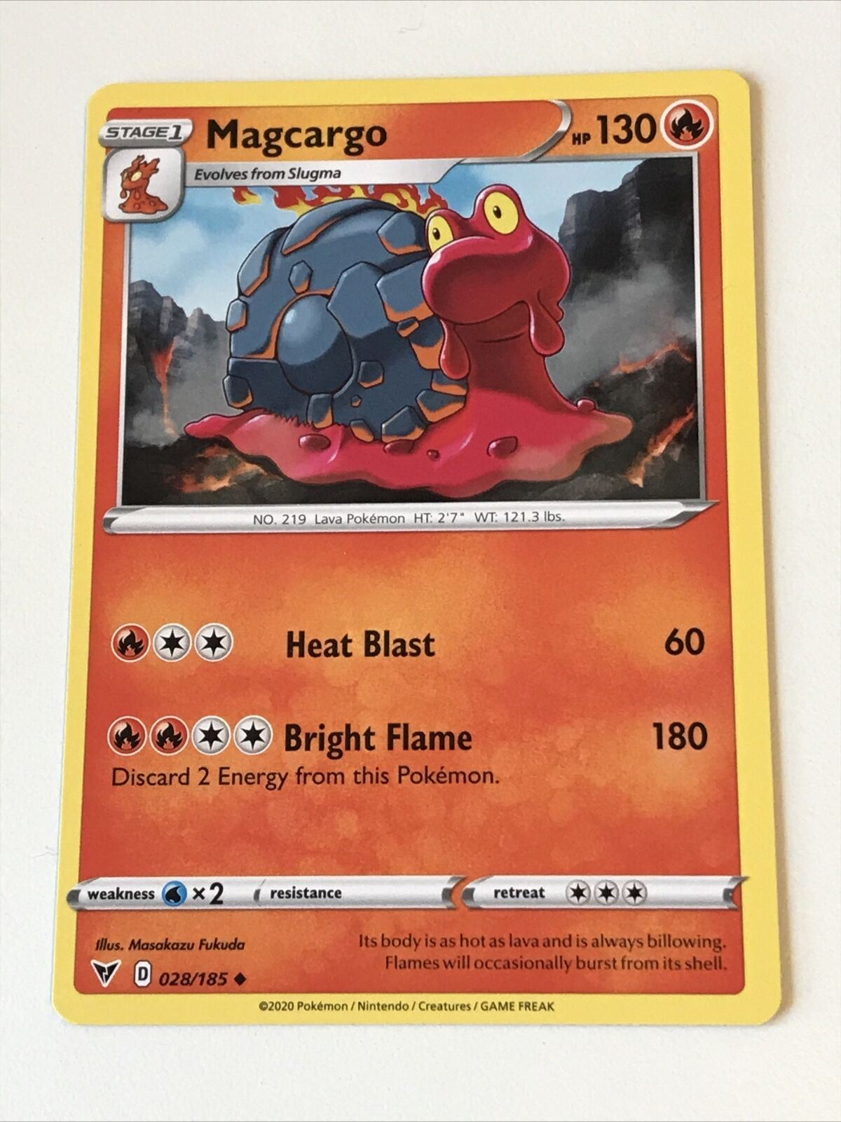 Pokemon Card Vivid Voltage Magcargo Stage 1 28/185 Mint Condition