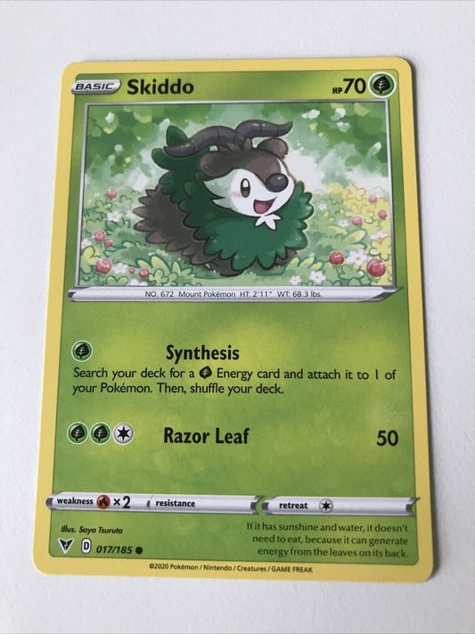 Pokemon Card Vivid Voltage Skiddo Basic 17/185 Mint Condition