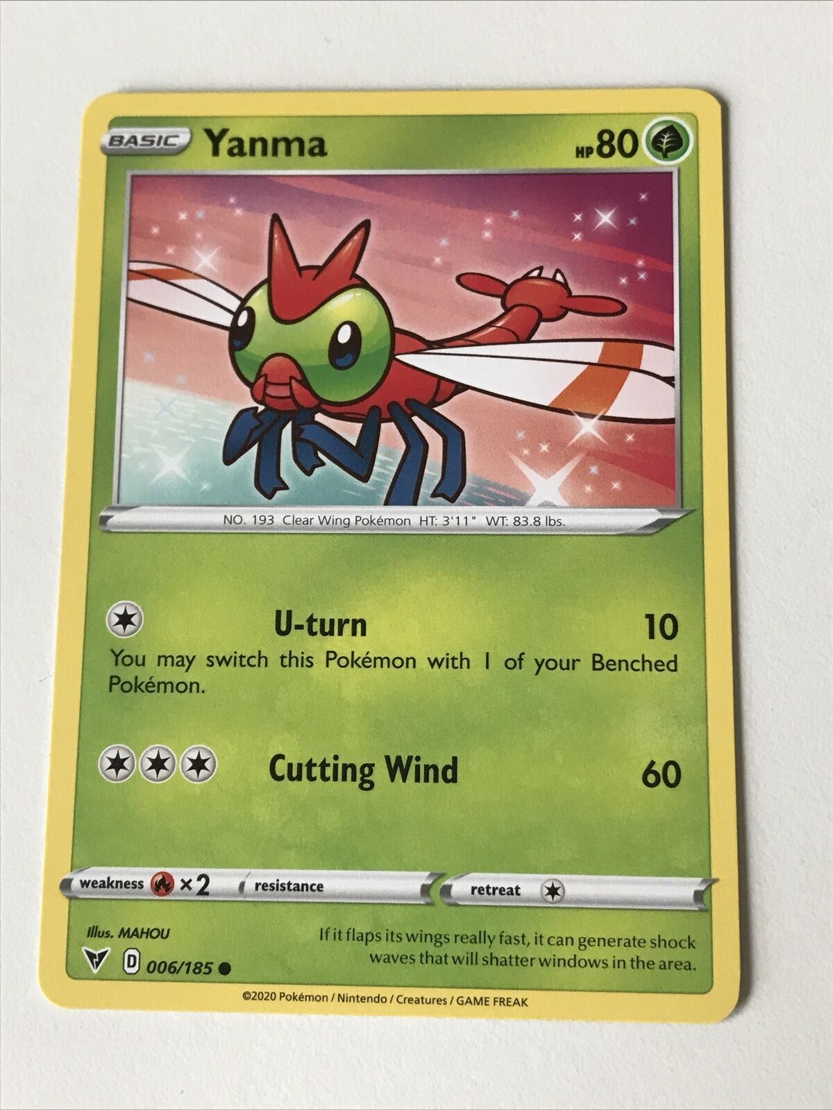 Pokemon Card Vivid Voltage Yanmar Basic 6/185 Mint Condition