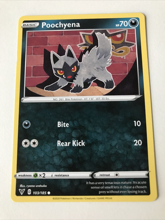 Pokemon Card Vivid Voltage Poochyena Basic 103/185 Mint Condition 2020