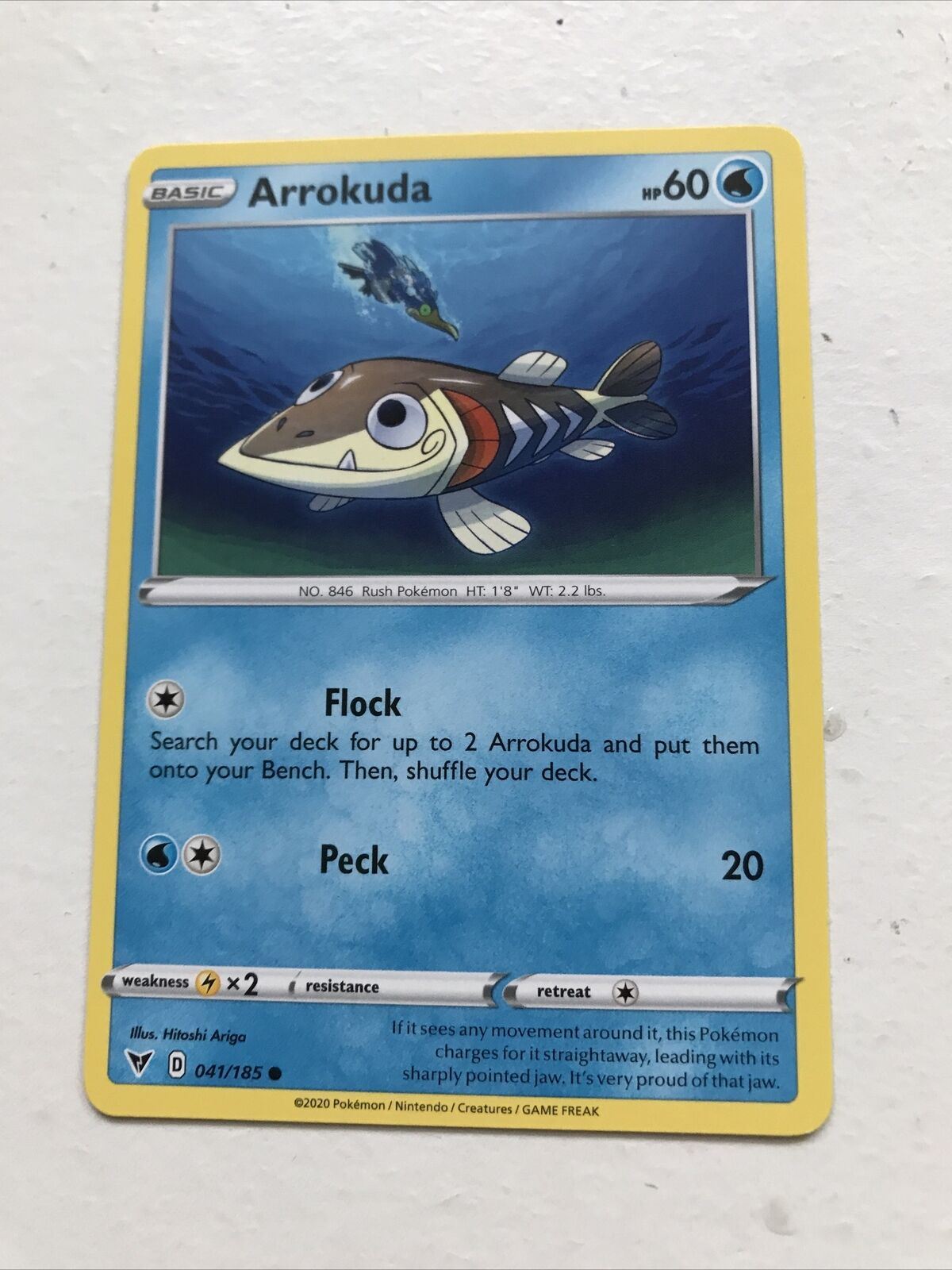 Pokemon Card Vivid Voltage Arrokuda Basic 41/185 Mint Condition