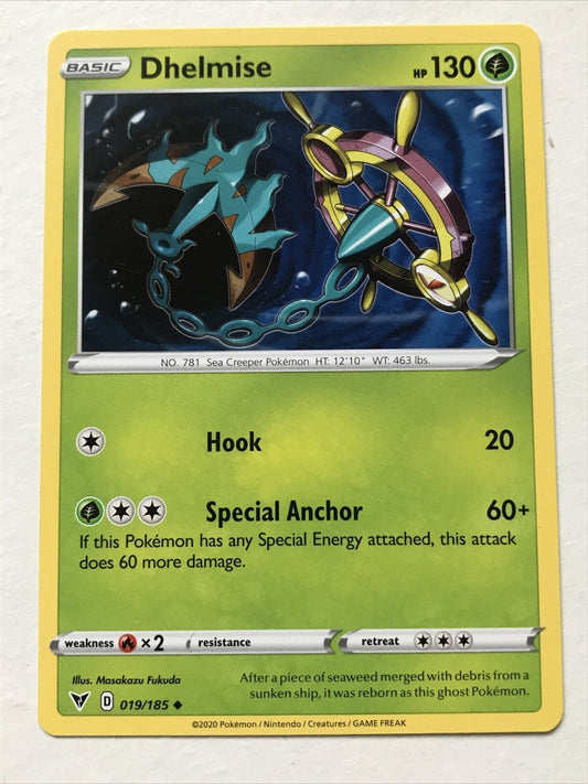 Pokemon Card Vivid Voltage Dhelmise Basic 19/185 Mint Condition