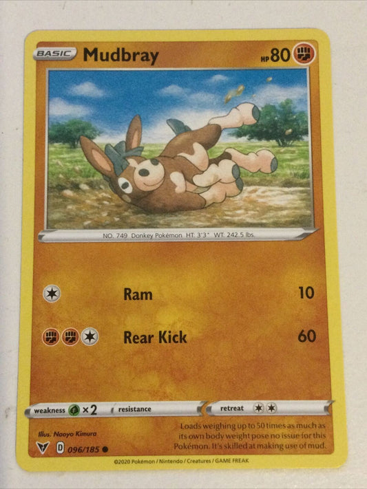 Pokemon Card 2020 Vivid Voltage Pack Fresh Basic MUDBRAY 96/185 Donkey Ram