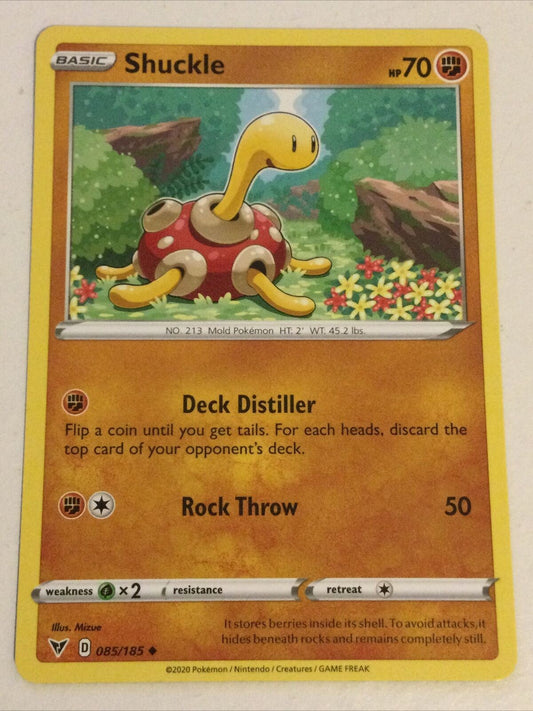 Pokemon Card 2020 Vivid Voltage Pack Fresh Basic 85/185 SHUCKLE Mold Rock Throw