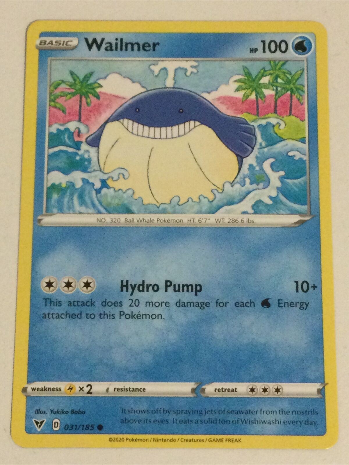 Pokemon Card 2020 Vivid Voltage Mint Basic WAILMER 31/185 Ball Whale Hydro Pump