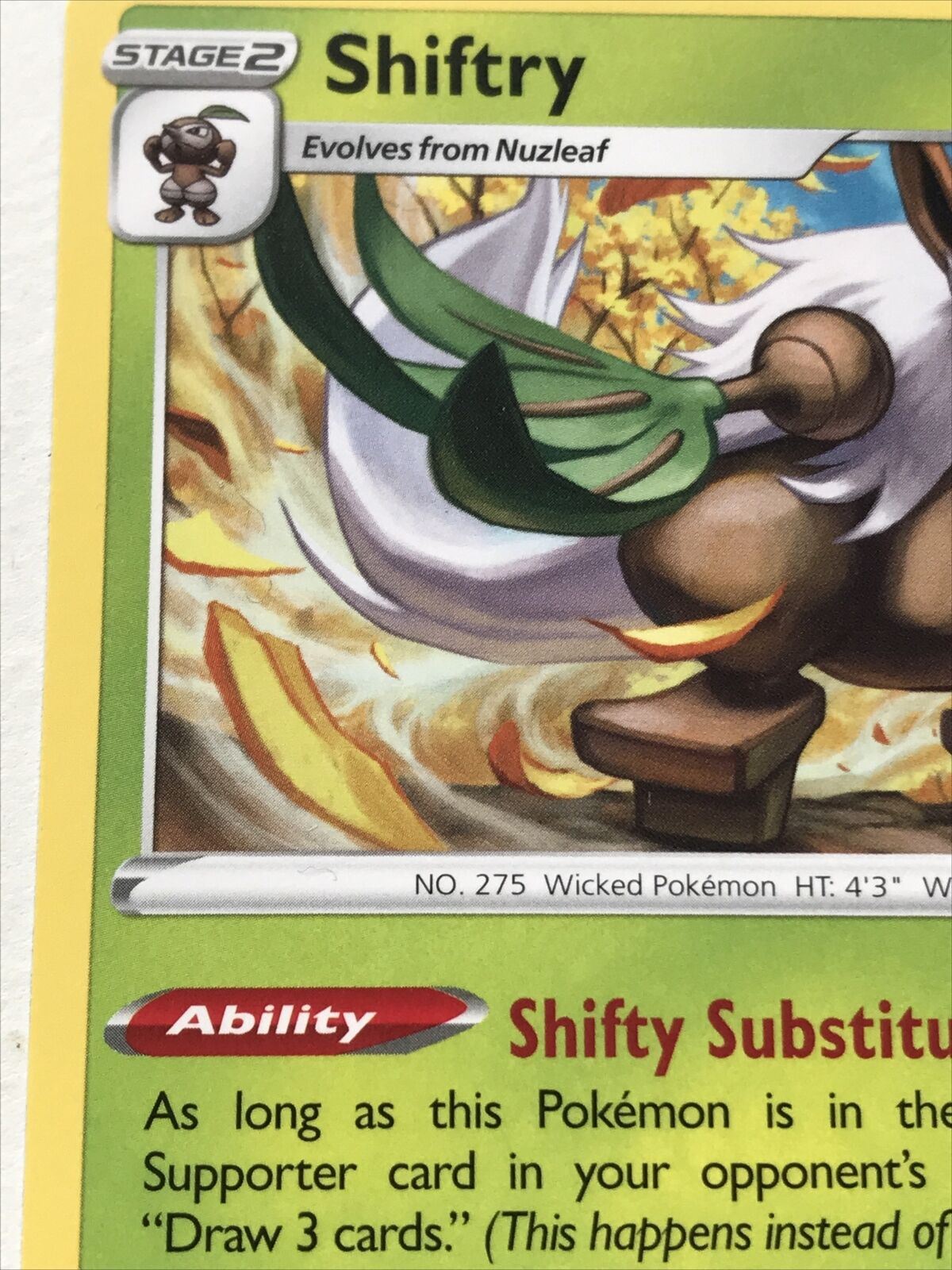 Pokemon  Card Vivid Voltage 2020 Pack Fresh Stage 2 SHIFTRY 12/185 Wicked Shifty