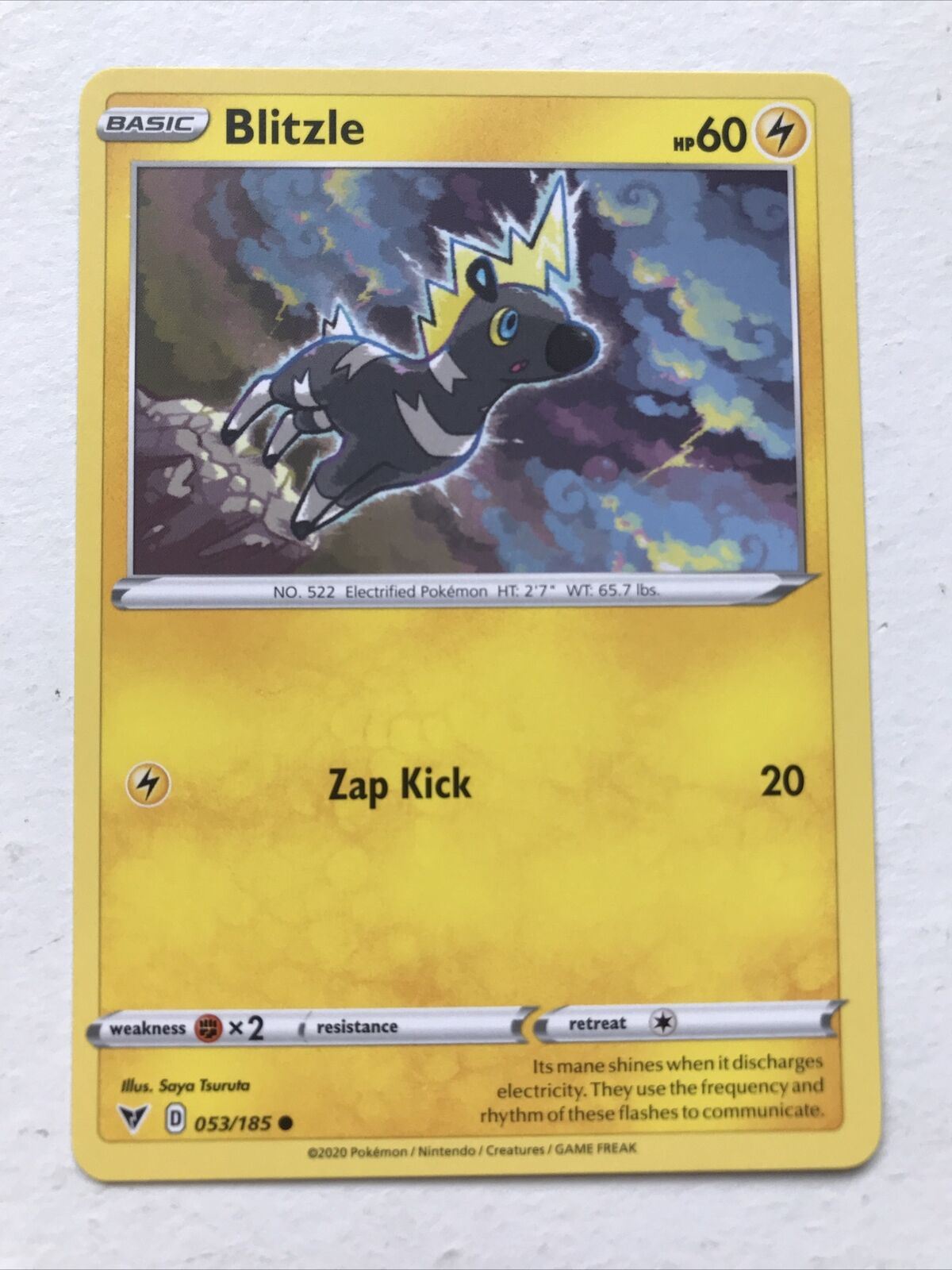 Pokemon  Card Vivid Voltage 2020 Pack Fresh Basic BLITZLE 53/185 Electrified