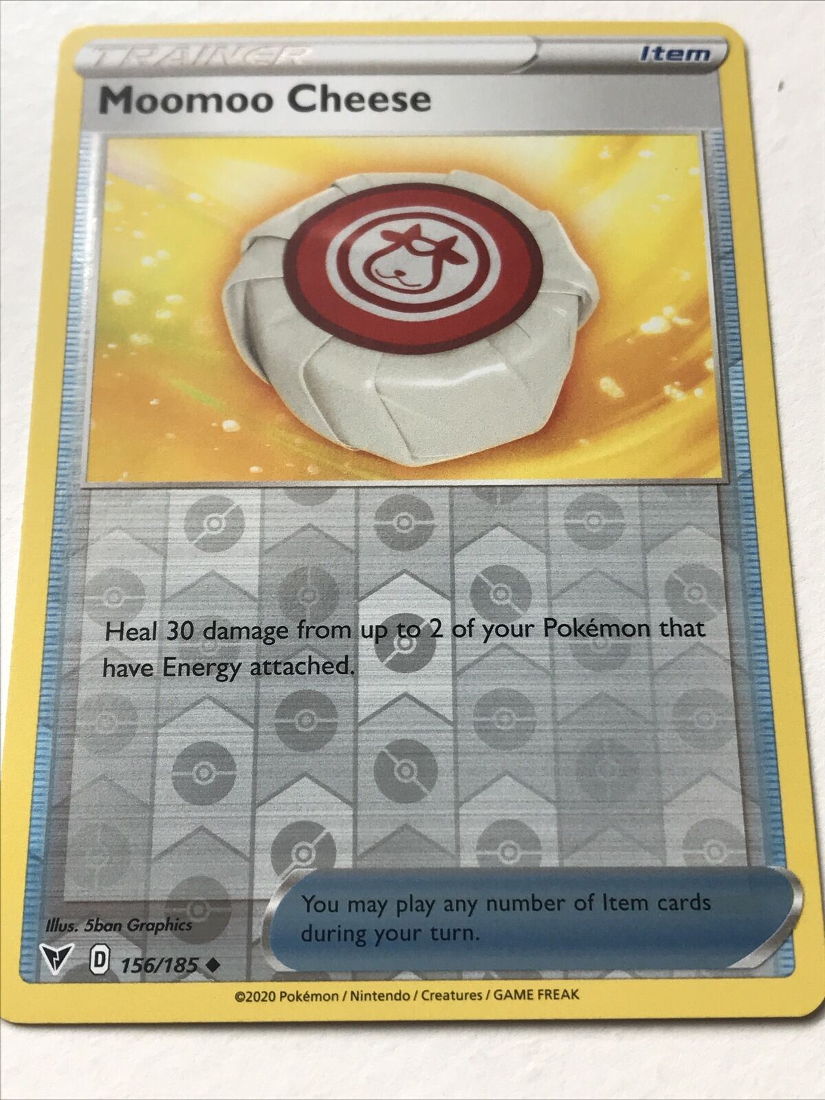 Pokemon  Card Vivid Voltage 2020 Pack Fresh Trainer MOOMOO CHEESE 156/185 REVERS