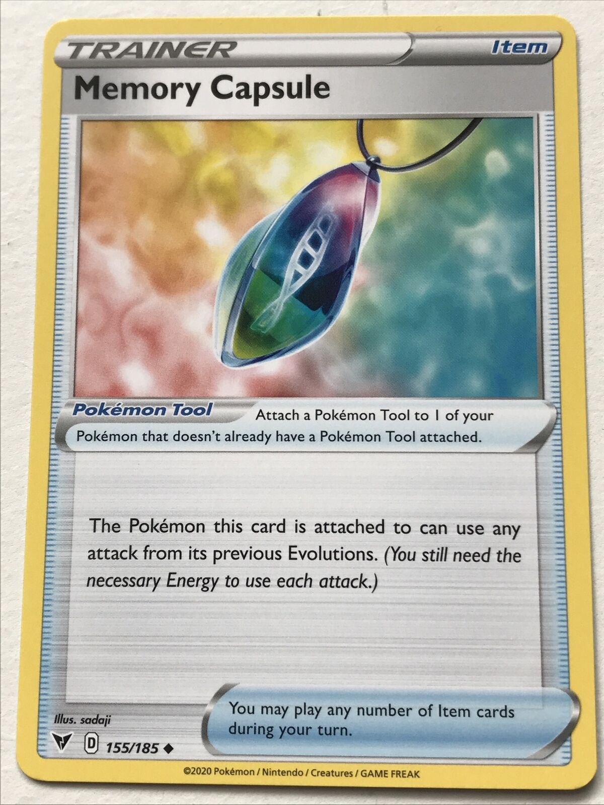 Pokemon  Card Vivid Voltage 2020 Pack Fresh Trainer MEMORY CAPSULE 155/185 Item