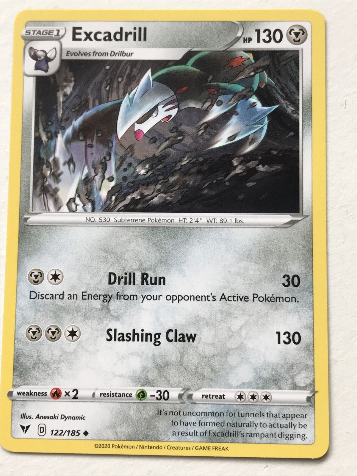 Pokemon  Card Vivid Voltage 2020 Pack Fresh Stage 1 EXCADRILL 122/185 Subterrene