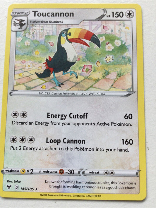 Pokemon  Card Vivid Voltage 2020 Pack Fresh Stage 2 TOUCANNON 145/185 RARE