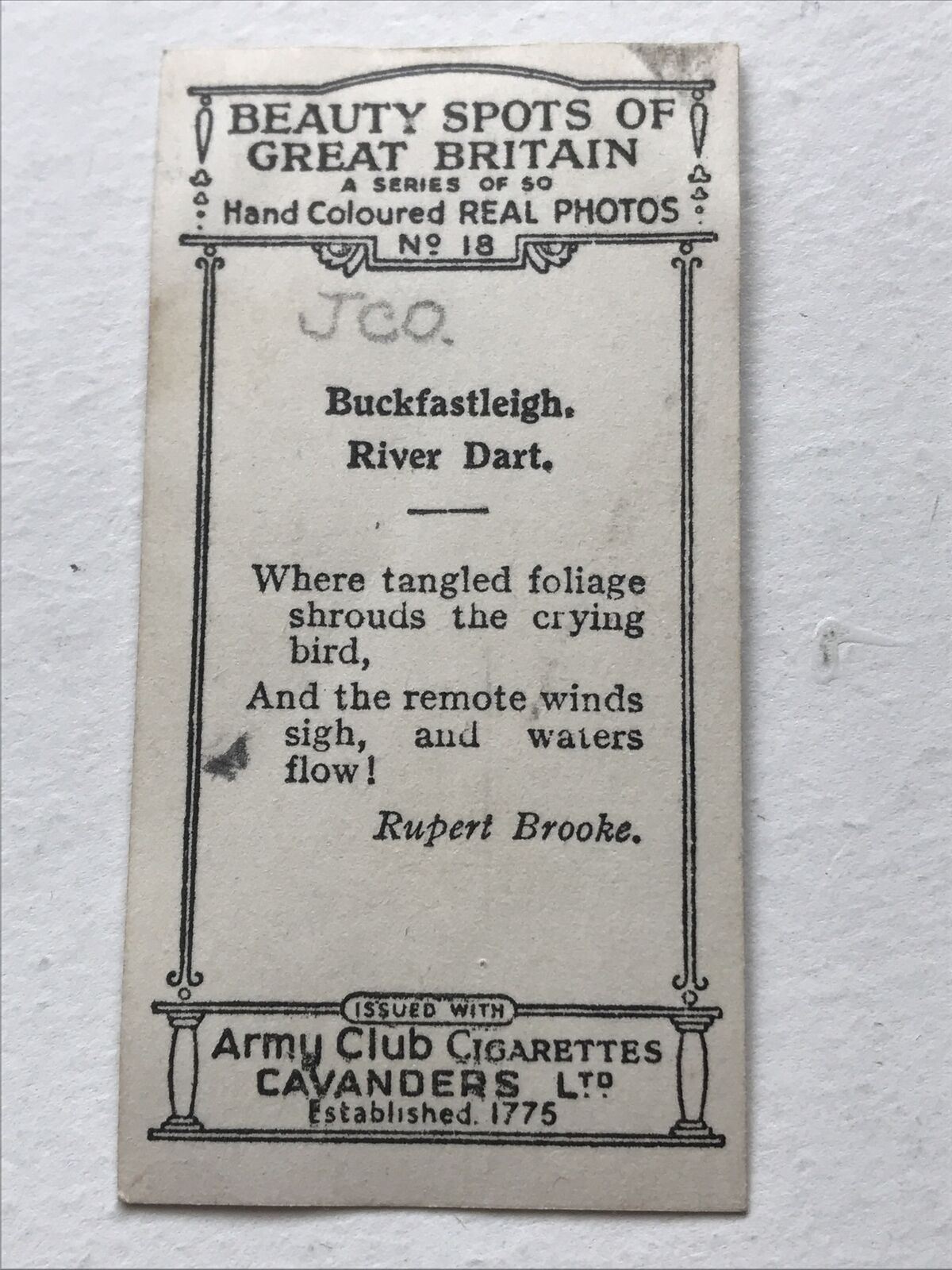 RIVER DART BUCKFASTLEIGH Photo Cigarette Card Cavanders Beauty Spots Of GB