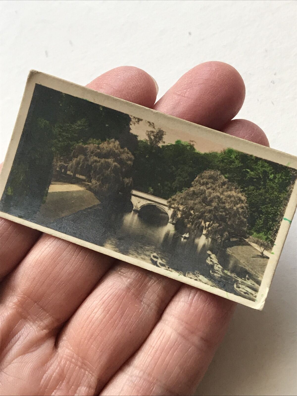 TRINITY BRIDGE CAMBRIDGE Tinted Photo Cigarette Card Cavanders River Valleys