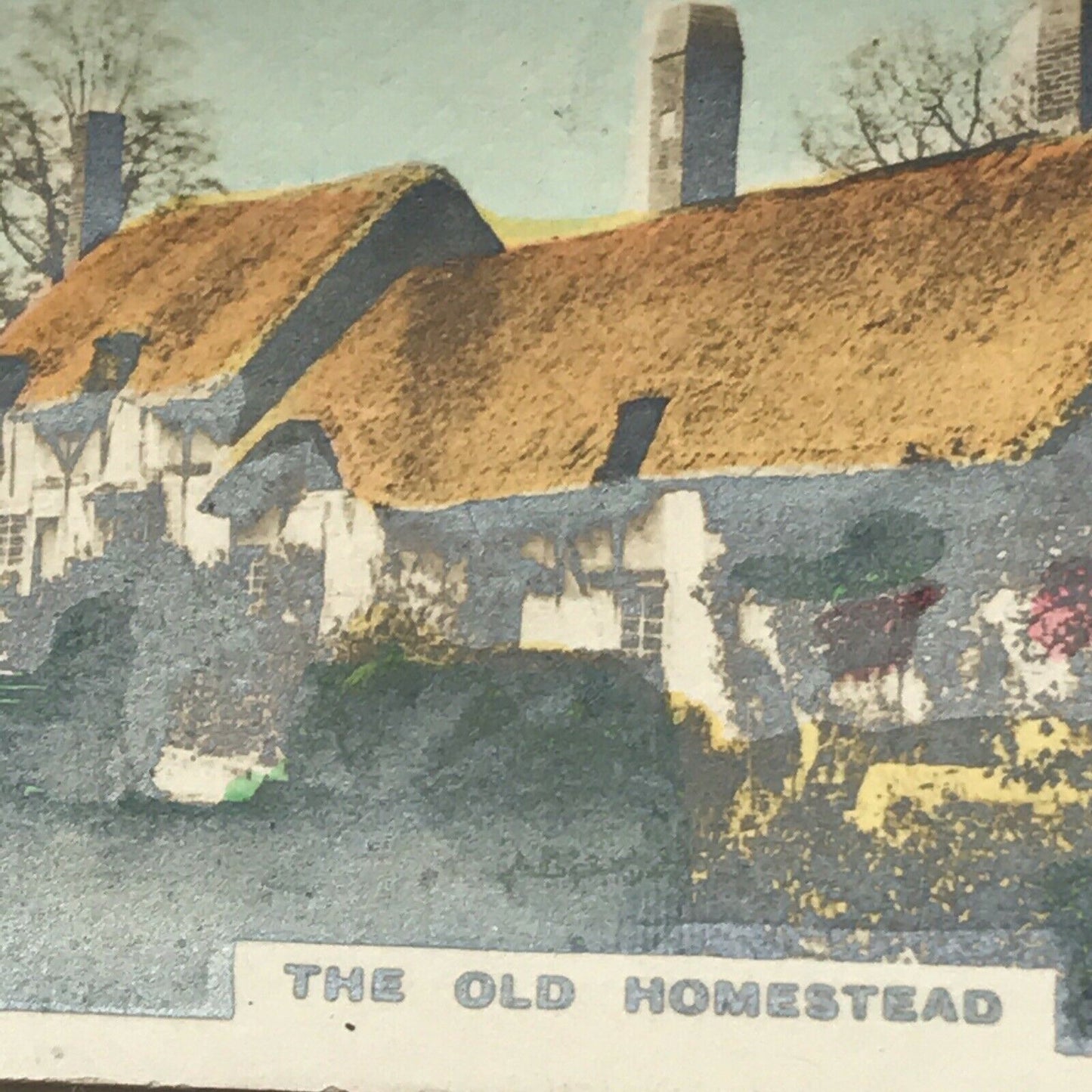 OLD HOMESTEAD Hand Coloured Photo Cavanders Cigarette Card. Camera Studies