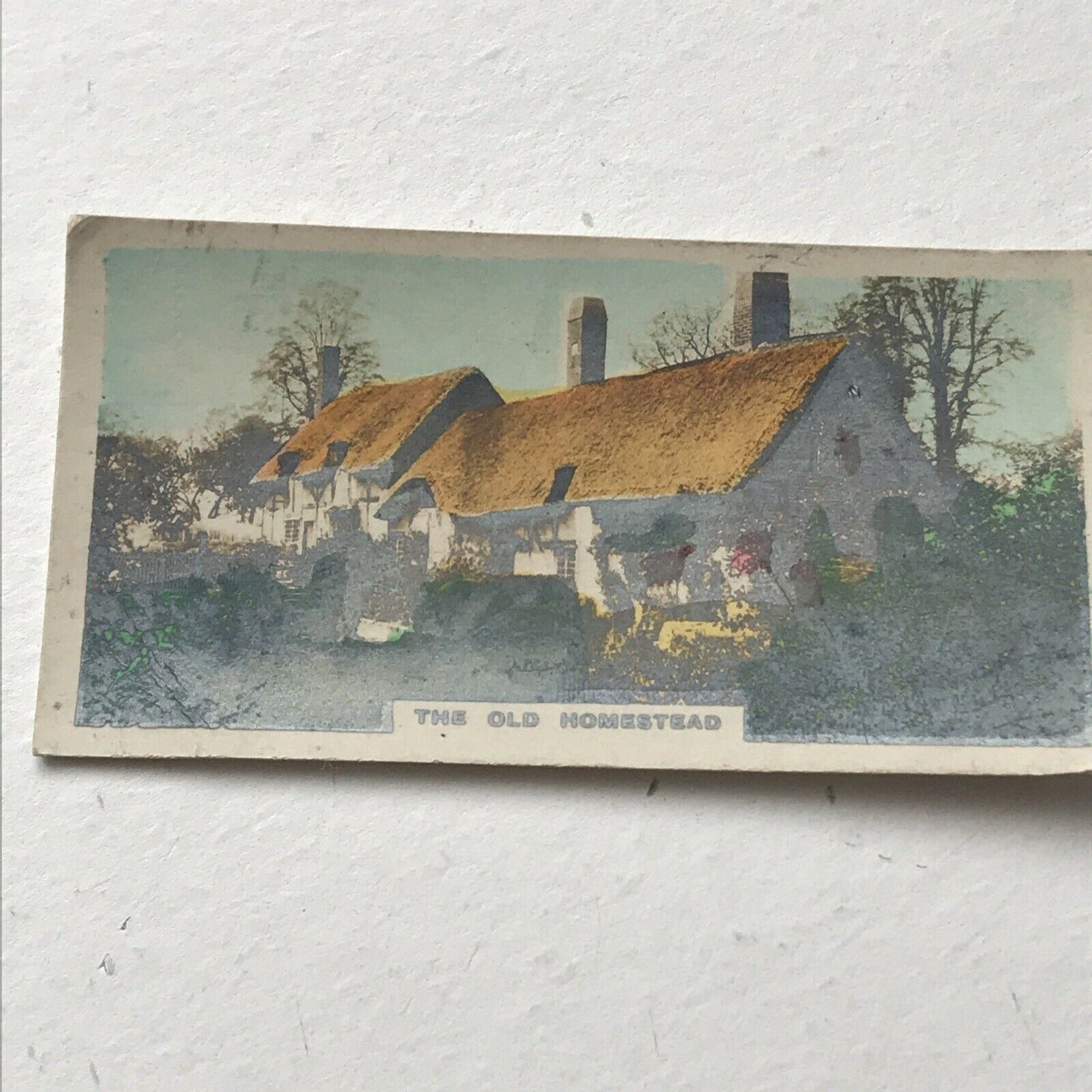 OLD HOMESTEAD Hand Coloured Photo Cavanders Cigarette Card. Camera Studies