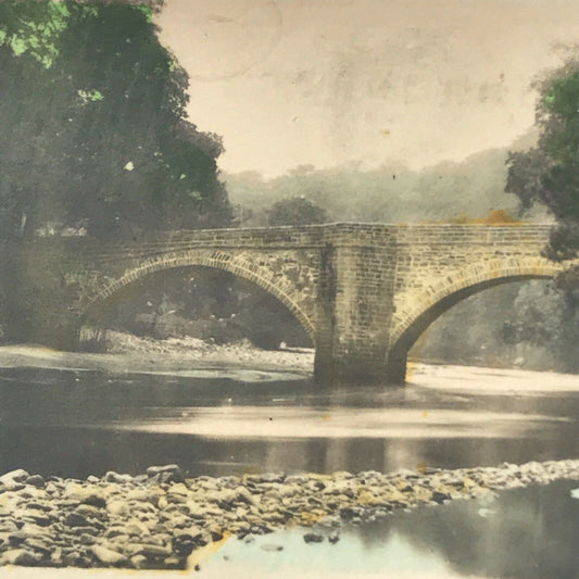 ECCLESTON BRIDGE BARNARD CASTLE Tinted Photo Cig Card Cavanders River Valleys