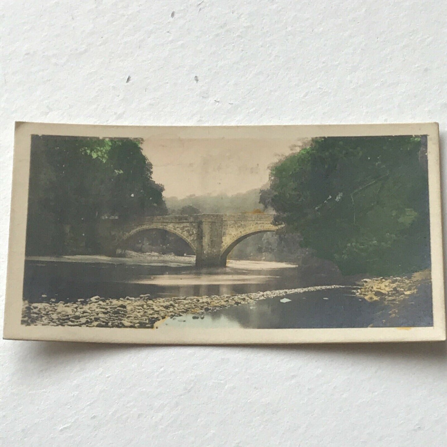 ECCLESTON BRIDGE BARNARD CASTLE Tinted Photo Cig Card Cavanders River Valleys