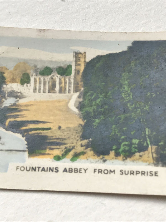 FOUNTAINS ABBEY FROM SURPRISETinted Photo Cigarette Card Cavanders River Valleys