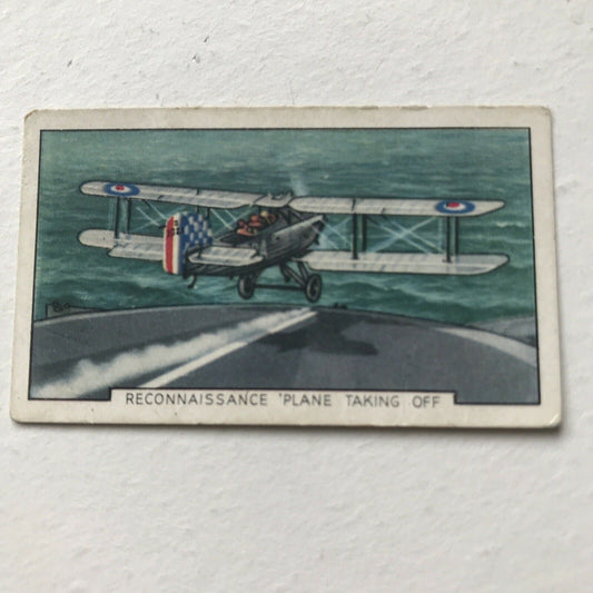 RECONNAISSANCE PLANE TAKING OFF Park Drive Gallaher Cigarette Card The Navy