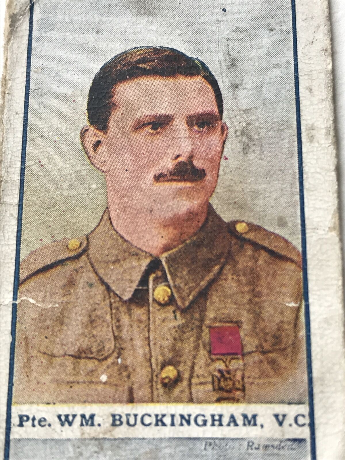 PRIVATE WM. BUCKINGHAM V.C. Cigarette Card The Great War Victoria Cross Heroes