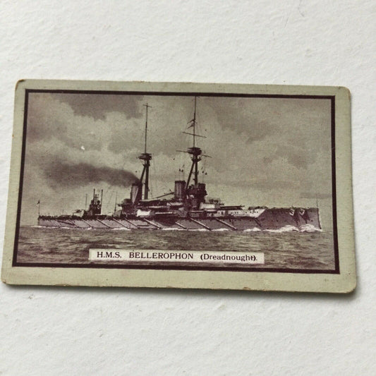 HMS BELLEROPHON DREADNOUGHT Cigarette Card Gallaher British Naval Series #31