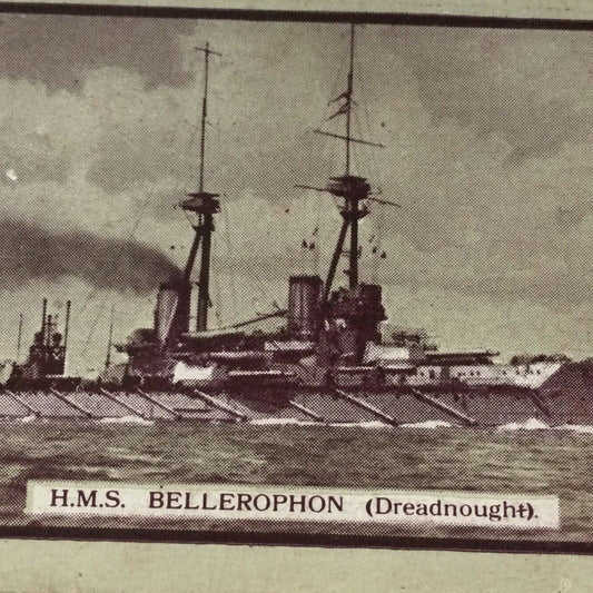 HMS BELLEROPHON DREADNOUGHT Cigarette Card Gallaher British Naval Series #31