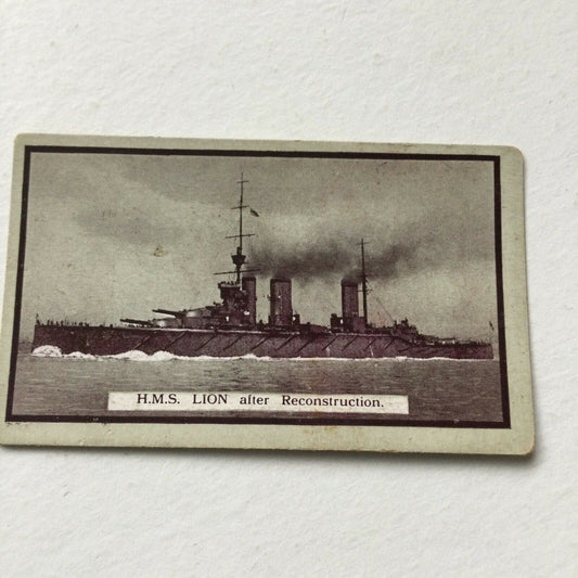 HMS LION AFTER RECONSTRUCTION Cigarette Card Gallaher British Naval Series #30