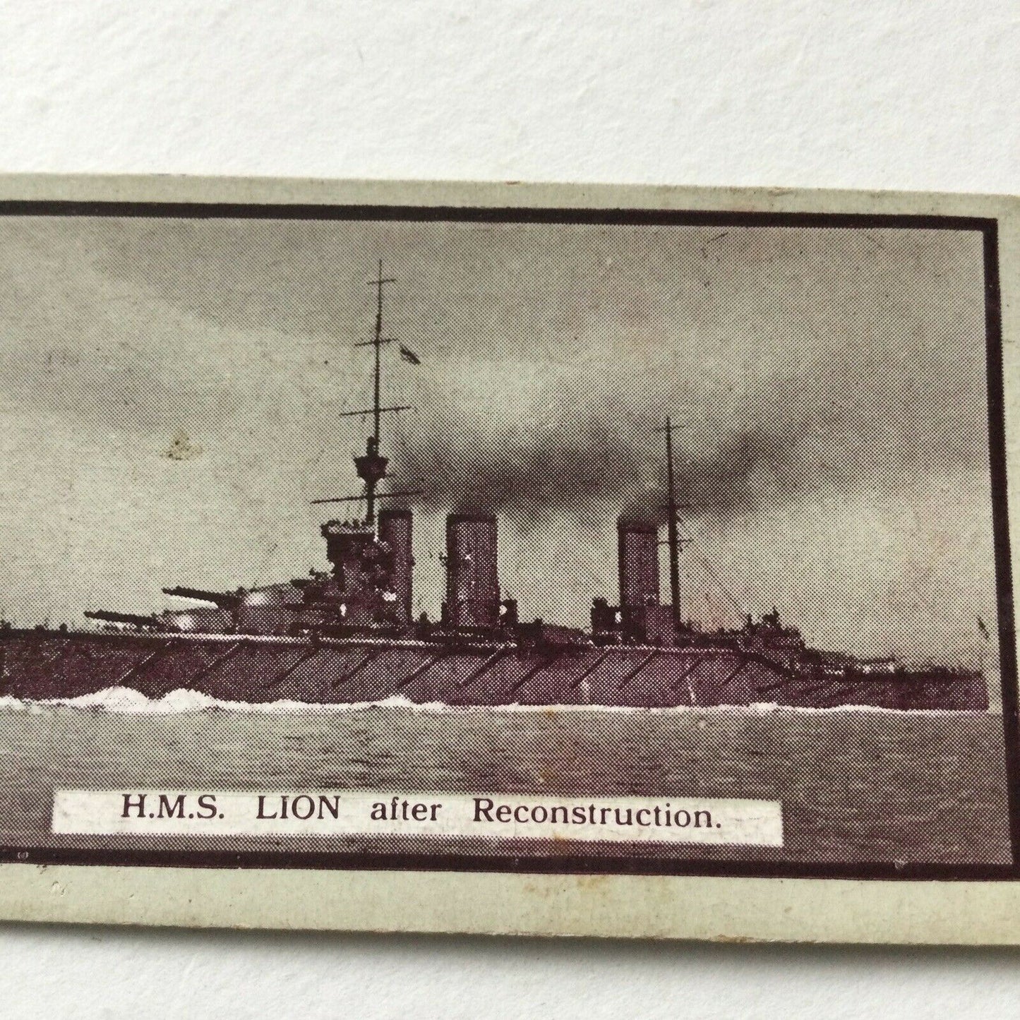 HMS LION AFTER RECONSTRUCTION Cigarette Card Gallaher British Naval Series #30