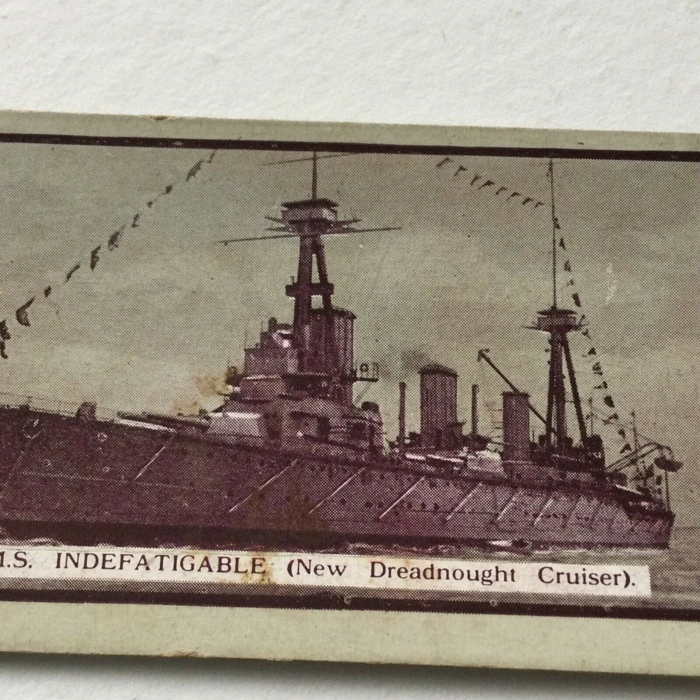 HMS INDEFATIGABLE DREADNOUGHT Cigarette Card Gallaher British Naval Series #34