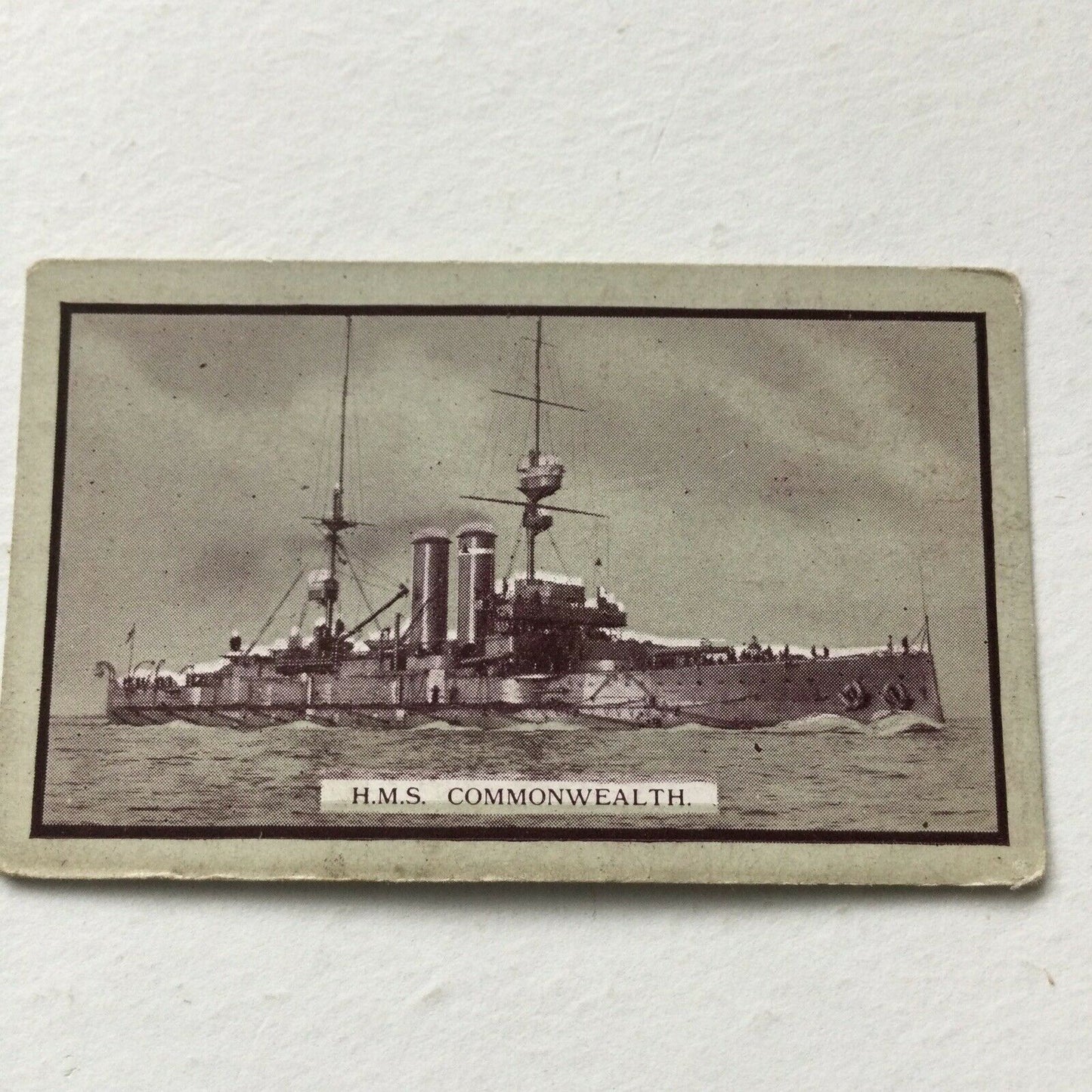 HMS COMMONWEALTH Cigarette Card Gallaher British Naval Series #32 Navy War Ship