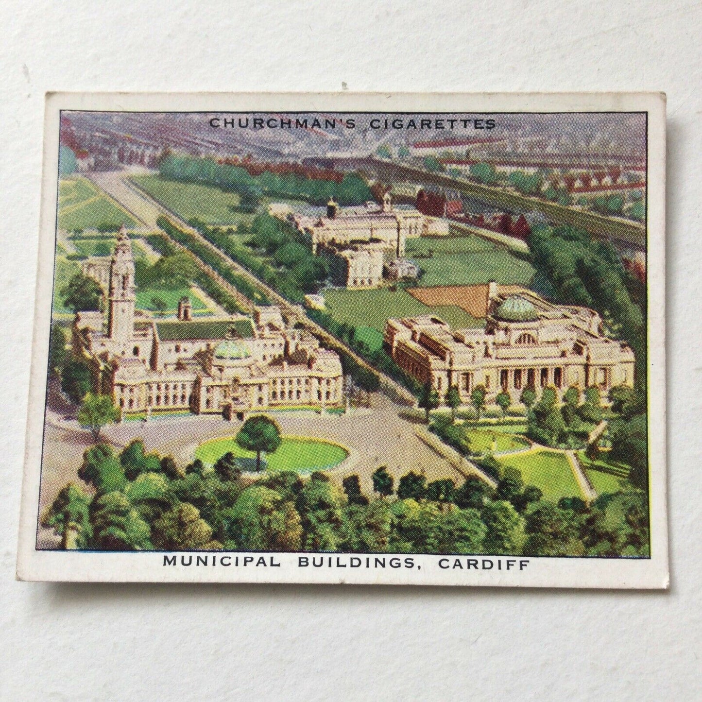 MUNICIPAL BUILDINGS CARDIFF  Churchmans Cigarette Card Wings Over The Empire