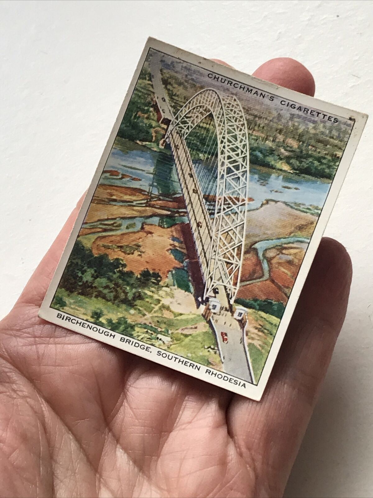 BIRCHENOUGH BRIDGE Churchmans Cigarette Card Wings Over The Empire #37 Rhodesia