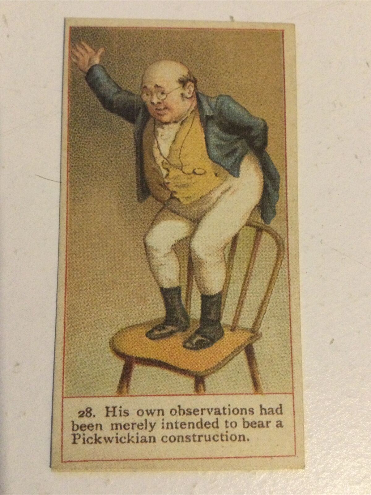 SAMUEL PICKWICK Dickens Gallery Cope Bros Cigarette Card #28 Reprint