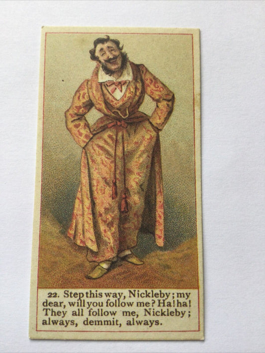 ALFRED MANTALINI Dickens Gallery Cope Bros Cigarette Card #22 Nostalgia Reprint