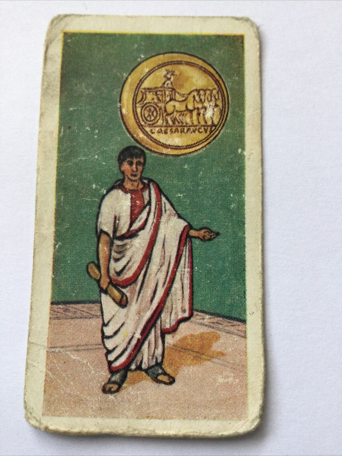 ROMAN COIN OF AUGUSTUS #3 British Coins & Costumes Cigarette Card Amalgamated