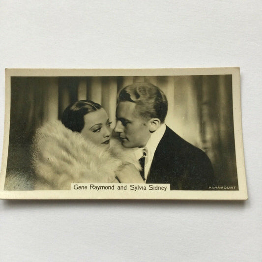 GENE RAYMOND SYLVIA  SIDNEY Photo - John Sinclair Cigarette Card Film Stars #63