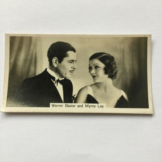 MYRNA LOY WARNER BAXTER Photo - John Sinclair Cigarette Card Film Stars #64