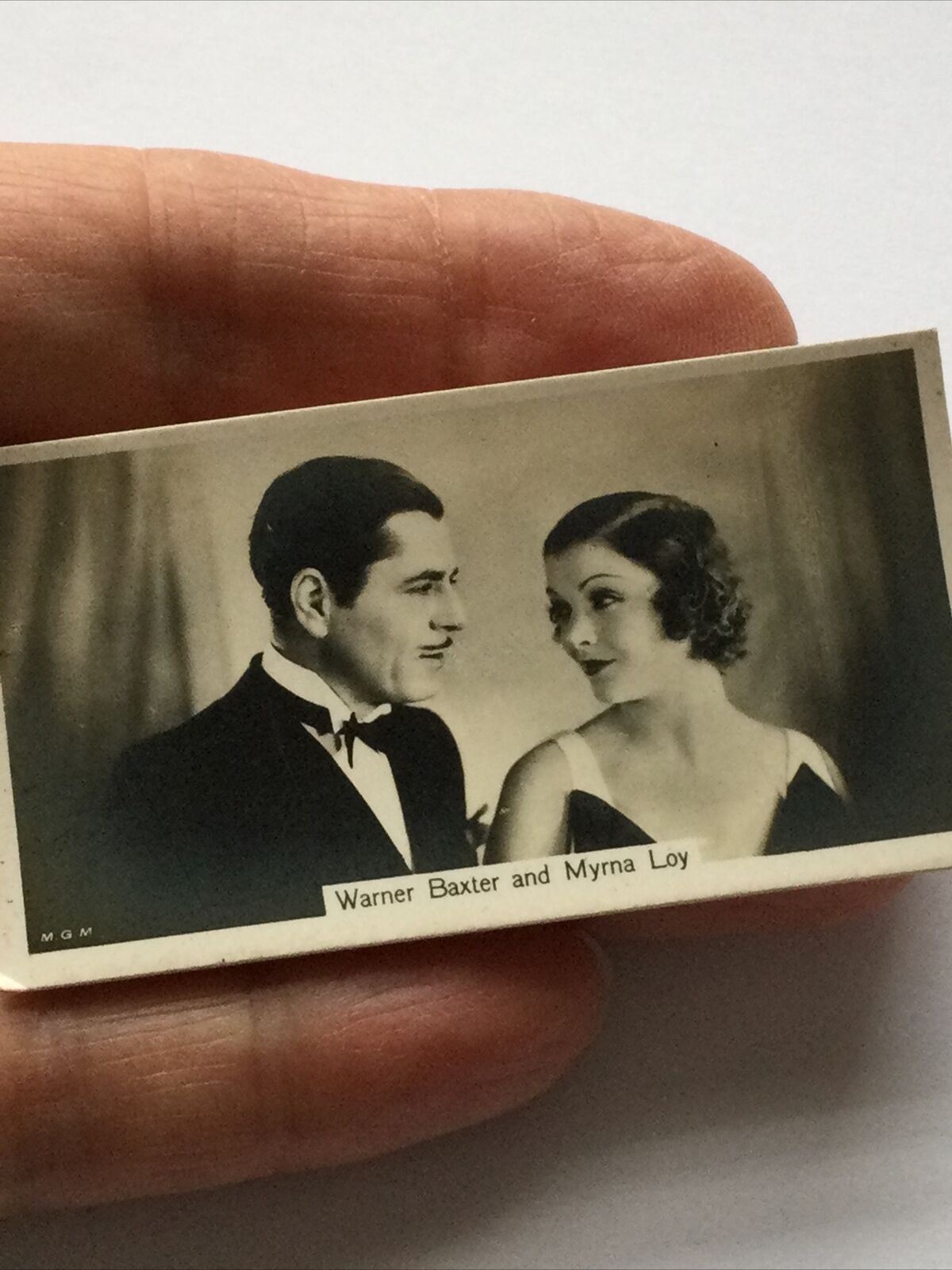 MYRNA LOY WARNER BAXTER Photo - John Sinclair Cigarette Card Film Stars #64