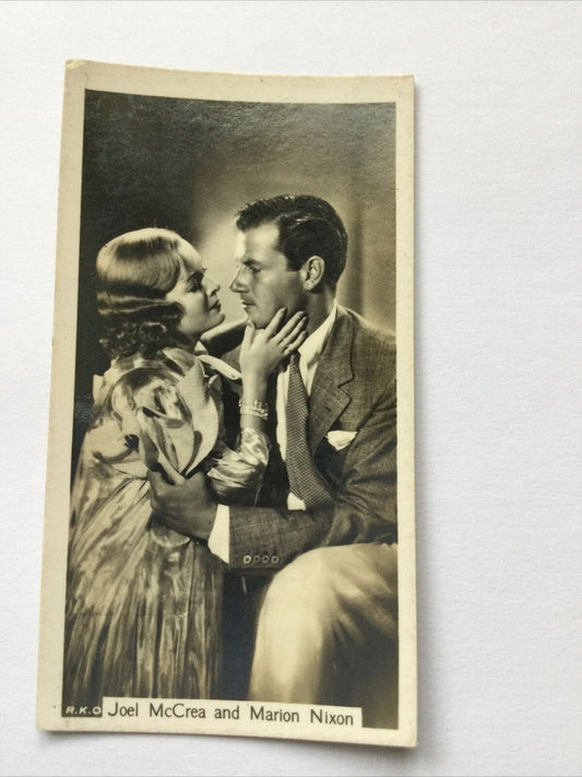 JOEL McCREA MARION NIXON Photo - John Sinclair Cigarette Card Film Stars #60