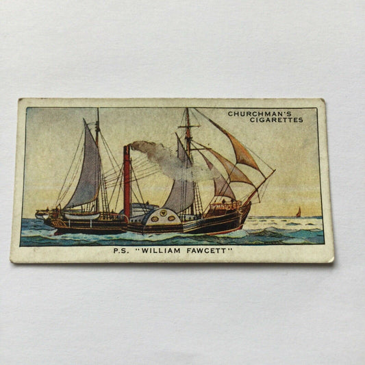 P S WILLIAM FAWCETT - Churchmans Cigarette Card Story Of Navigation #44 Steam 1937