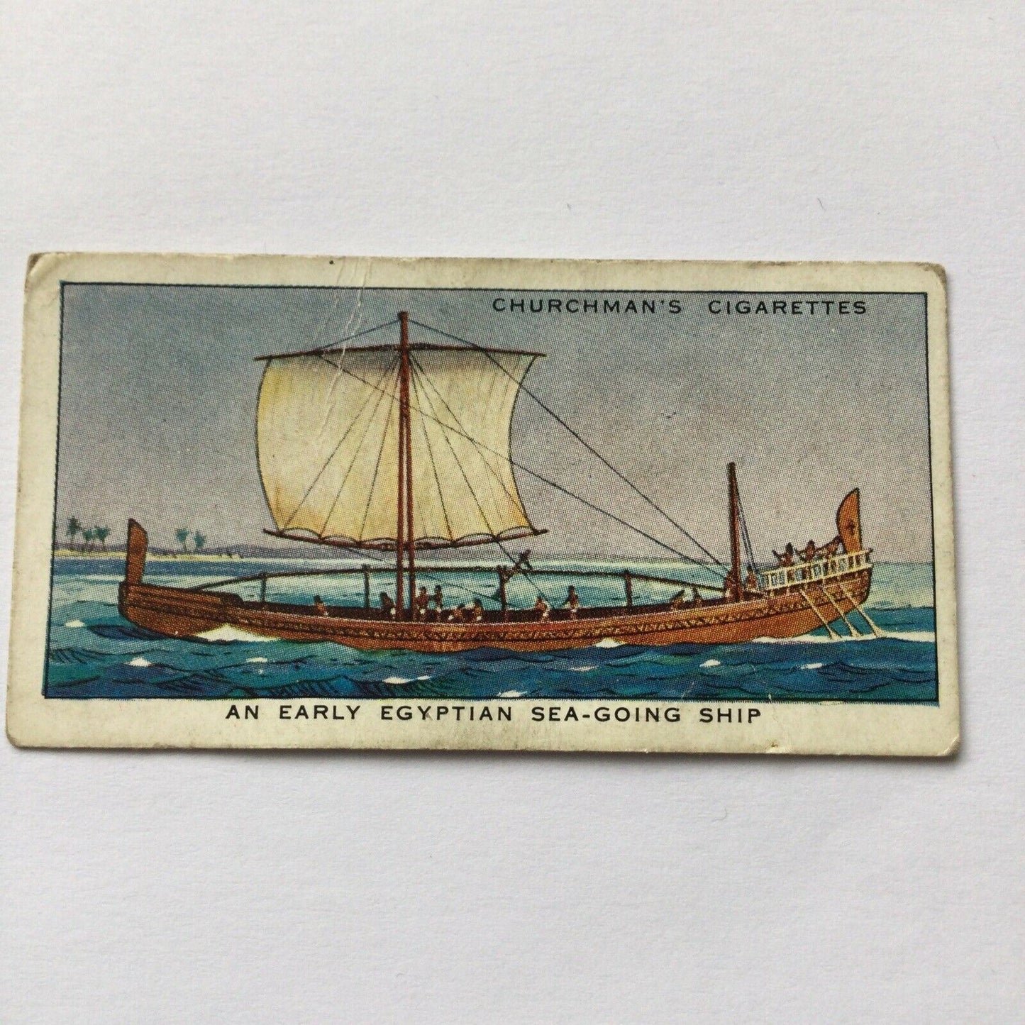 EARLY EGYPTIAN SEA-GOING SHIP Churchmans Cigarette Card Story Of Navigation #6