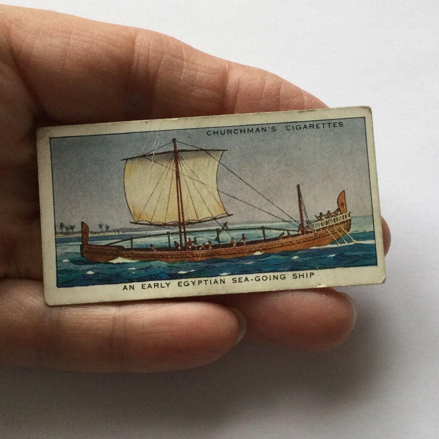 EARLY EGYPTIAN SEA-GOING SHIP Churchmans Cigarette Card Story Of Navigation #6