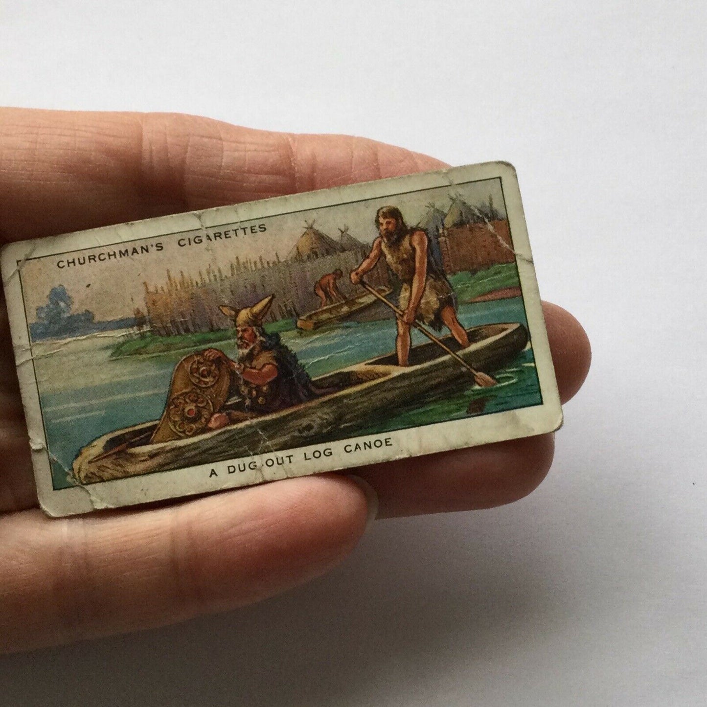 DUG OUT LOG CANOE Churchmans Cigarette Card Story Of Navigation #2 Bronze Age