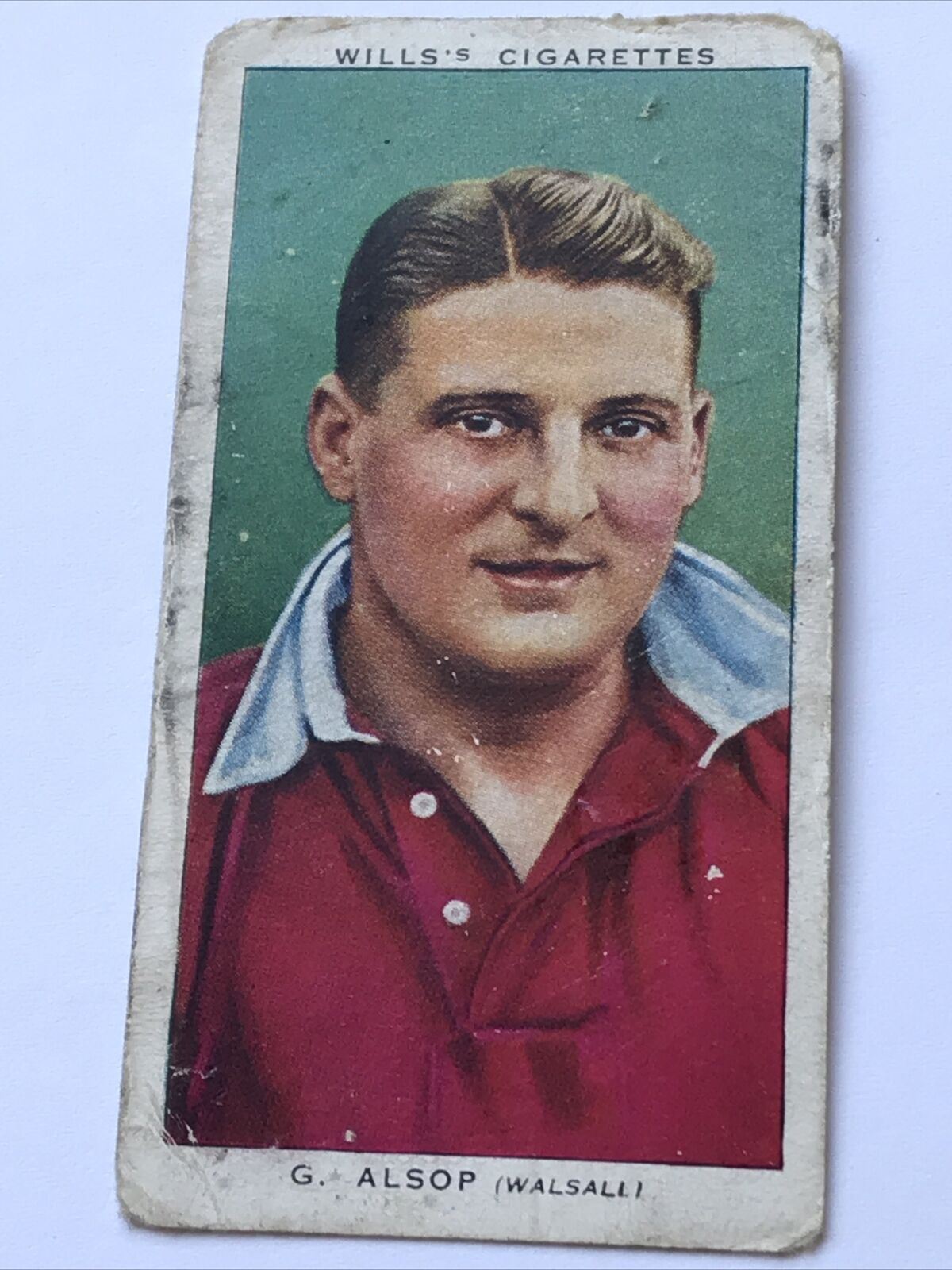 G Alsop WILLS CIGARETTE CARD Association Footballers #3 Walsall