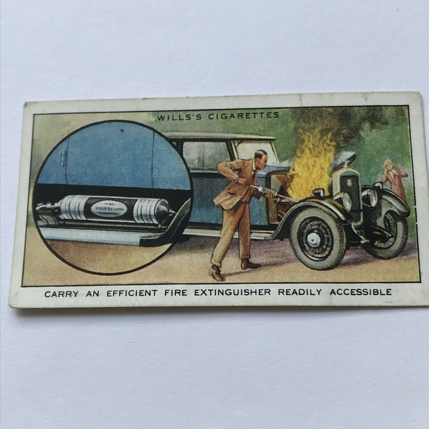 Carry An Efficient Fire Extinguisher Readily AccessWILLS CIGARETTE CARD Safety