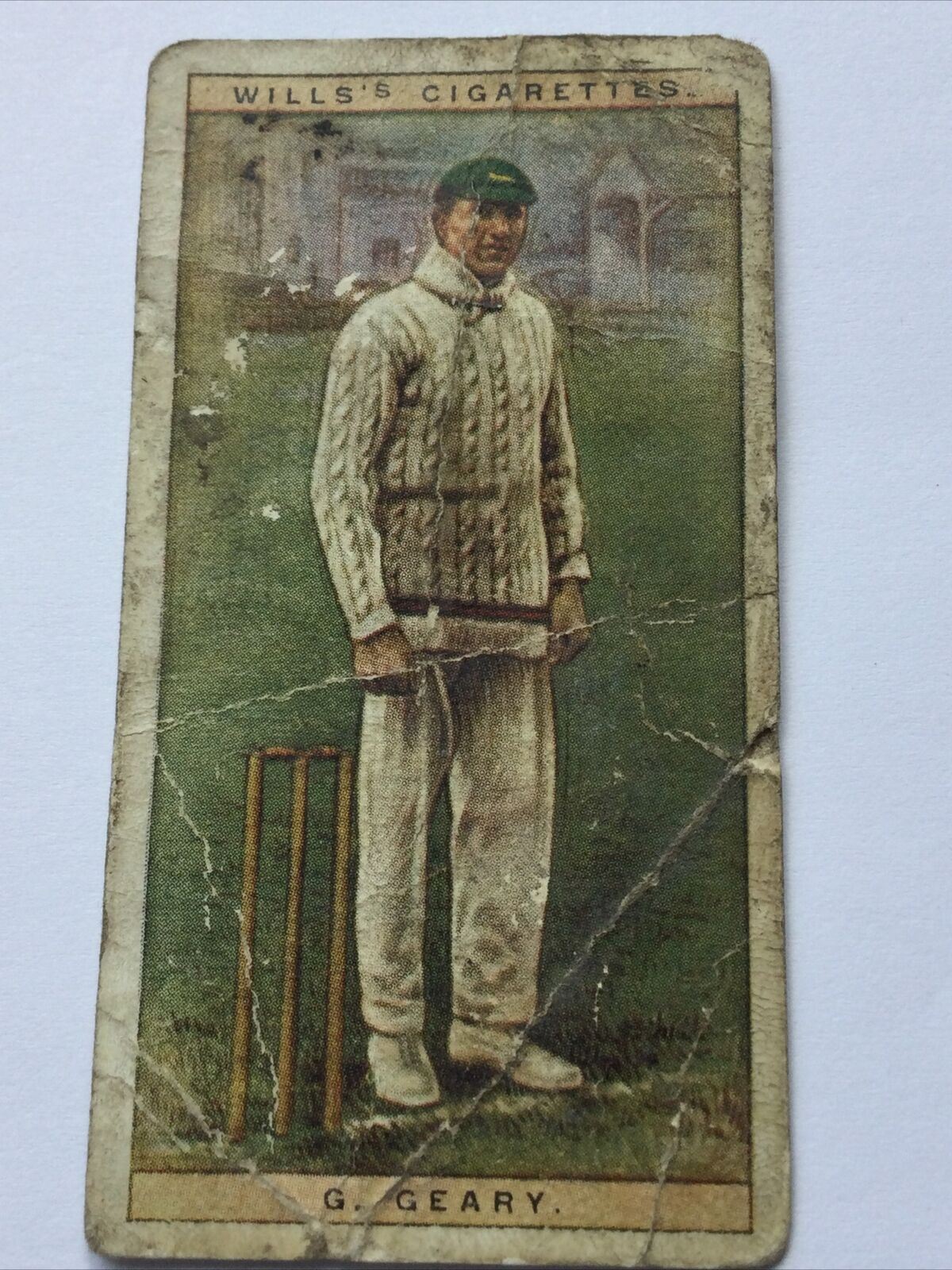 G Geary Leicestershire WILLS CIGARETTE CARD Cricketers #14