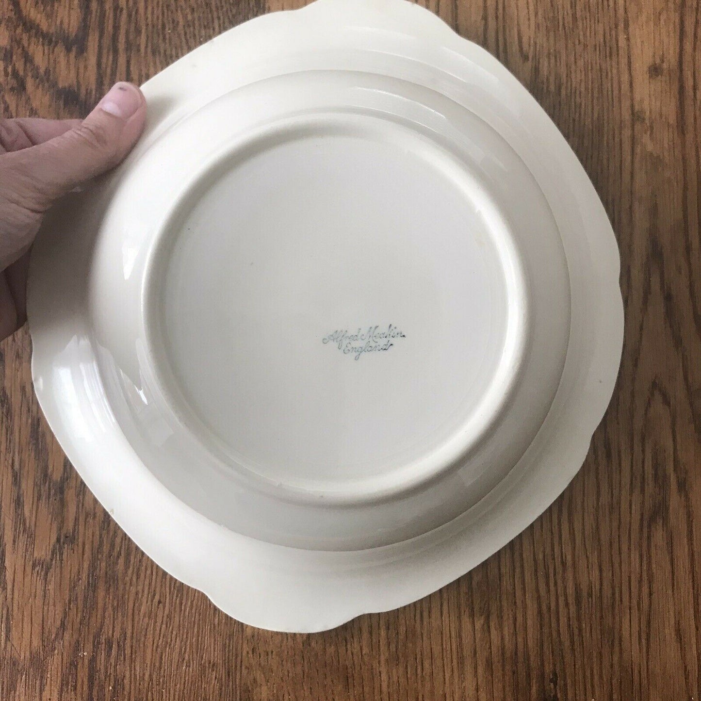 Vintage Art Deco Plain Cream Bowl, Fruit, Fruit Salad? Fluted Edge ALFRED MEAKIN