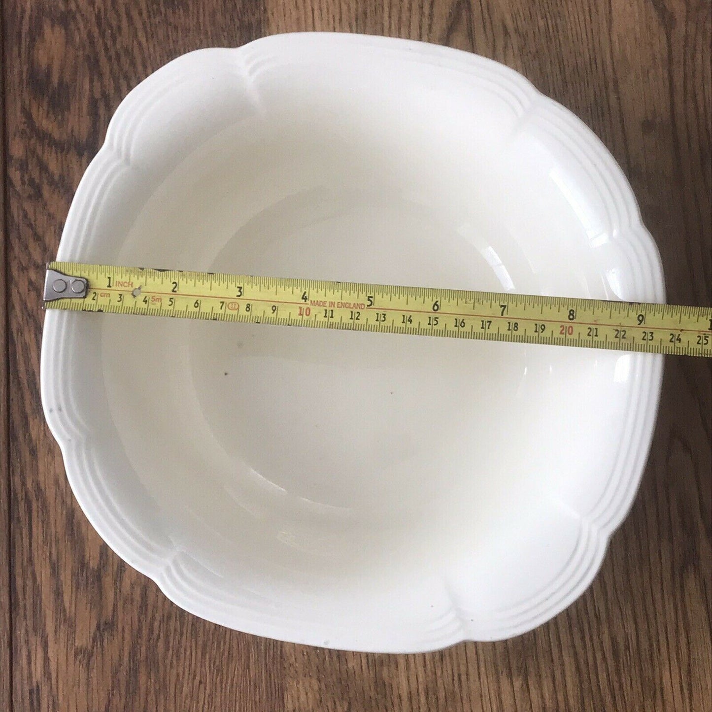 Vintage Art Deco Plain Cream Bowl, Fruit, Fruit Salad? Fluted Edge ALFRED MEAKIN